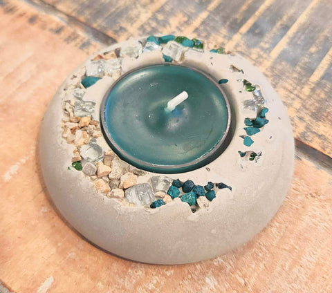 Concrete Sphere Tea Light Holder