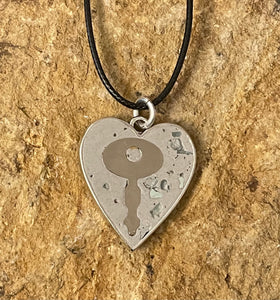 Metal Framed Concrete Heart Necklace