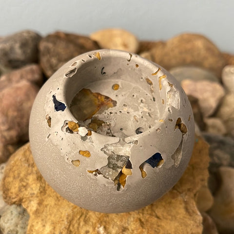 Concrete Sphere Tea Light Holder